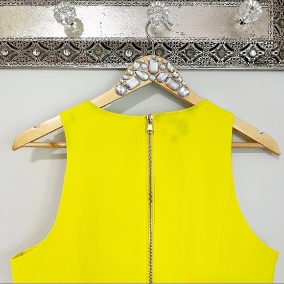 Toccin Yellow Asymmetric Sheath Work Cocktail Dress Size 12 - Picture 5 of 7